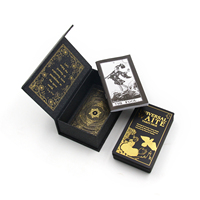 Cartes de tarot écologiques durables en gros avec logo personnalisé imprimé sur carton et boîte rigide, illustrations personnalisées, dorure de luxe