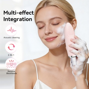 Nouveauté : Appareil de soin de la peau imperméable en silicone souple, brosse nettoyante électrique 2-en-1 de haute technologie pour le lavage et le massage du visage - Product Image 5