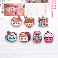 Wholesale Simulation Food Instant Noodle Bowl Acrylic Beads Perforated Focal Beads for Beaded Pen Bag Pendant Handcraft Supplies