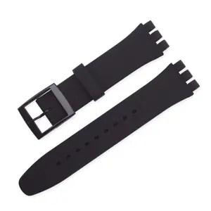 Wholesale 16mm17mm 19mm 20mm Swatch Silicone Watch Strap For Swatch Watch Series Solid color