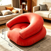 Canapé gonflable moderne pliable en PVC, fauteuil gonflable portable en forme de U avec accoudoirs pour une utilisation intérieure et extérieure