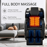 Fauteuil de massage corporel complet 4D zéro gravité avec massage du cou et des pieds - Fonction musicale électrique intelligente en cuir inclinable