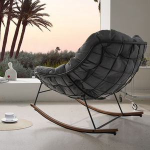 Fauteuil à bascule moderne modulaire inclinable pour adultes avec cadre en métal portable en <span class=keywords><strong>rotin</strong></span> pour une utilisation intérieure/extérieure, <span class=keywords><strong>salon</strong></span> - Product Image 4