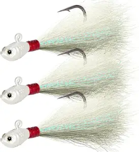 Bucktail לנענע פיתוי שיער לנענע מלוחים מים מתוקים פתיונות דיג לגלוש לבן אדום שרטרז בס התלבט Striper דג B10