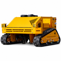 Tondeuse robotisée tout-terrain de qualité industrielle avec châssis à chenilles, télécommande stable 500m, alimentée à l'essence 178F/212CC