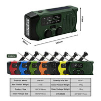 Radio à manivelle pour la prévention des catastrophes au Japon, AM/FM, ondes courtes, charge solaire, lampe torche LED, équipement d'urgence domestique