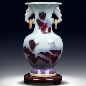 Vase en porcelaine antique Jun Décoration de la maison Bureau Salon Décoration Ornements Vase en céramique - Product Image 2