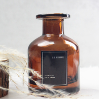 Diffuseur de parfum en verre ambré de luxe, bâtonnets diffuseurs d'huile parfumée longue durée, diffuseur d'arômes pour la maison, l'hôtel et la chambre à coucher