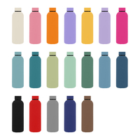 Bouteille d'eau personnalisée de 500 ml en acier inoxydable à double paroi, thermos à vide, peinture en caoutchouc thermique mate, bouteille d'eau de sport pour le bureau