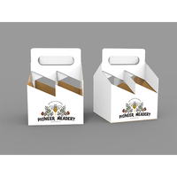 Boîte à vin en carton personnalisée avec logo, pour six bouteilles, avec poignée portable, emballage en papier ondulé, porte-bouteilles de bière pour 6 bouteilles