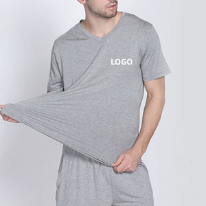 Pigiama Estivo da Uomo in Bambù Personalizzabile, Manica Corta, <span class=keywords><strong>Sottile</strong></span>, Comodo, Taglie Grandi, Abbigliamento Casual e Sportivo - Product Image 1
