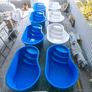 สระว่ายน้ำไฟเบอร์กลาสแบบตั้งพื้นพร้อมบันไดสำหรับครอบครัว สระว่ายน้ำสปาในสวนหลังบ้าน สระว่ายน้ำกลางแจ้งสำหรับความสนุกทางน้ำ - Product Image 5