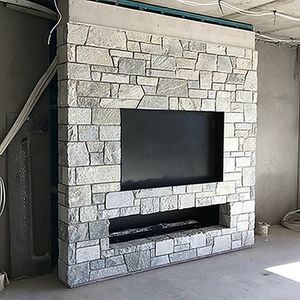 Tuiles murales en ardoise grise d'extérieur, <span class=keywords><strong>pierre</strong></span> décorative, revêtement adhésif, surface polie naturelle, décoration intérieure et extérieure - Product Image 2