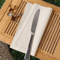 Ensemble de serviettes en tissu rayées modernes en coton imprimées sur mesure, jetables, pour table à manger, mariage, banquet, personnalisées