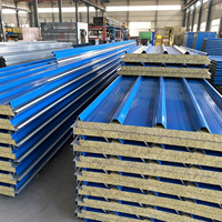 Panneau sandwich en laine de roche, isolant thermique, imperméable et ignifuge, pour toiture, mur extérieur, maison préfabriquée, chambre froide