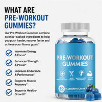 Permen Elektrolit Creatine Monohydrate 3g Pra-Latihan Rasa Blueberry, Pendukung Energi & Pertumbuhan Otot untuk Dewasa, 60 Buah