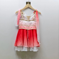 Jupe de Costume de Cupidon Professionnel Rouge Ombre Vêtements de Danse Lyrique pour Femmes pour Performance de Salle de Bal Filles Vêtements de Danseuse de Scène