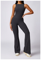 Combinaison de yoga douce et agréable pour la peau, tenue de sport sans manches, jambes larges, yoga, fitness