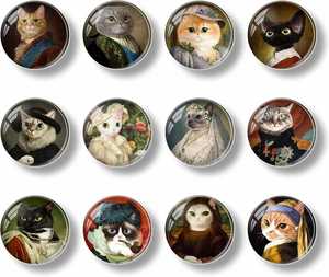 12 Pcs Eco-friendly Modern Glass Fridge Magnetic Stickers Cute Cat Design Kitchen Office <b>Whiteboard</b> Cabinet Dishwasher - Product Image 2