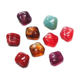 Acrylic Irregular Flat Stones For Bracelet Making 10mm Multicolor Loose <b>Beads</b> DIY Jewelry Accessories - Product Image 1