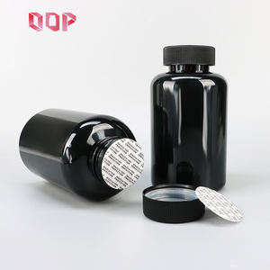 Botellas de aceite de pescado PET con logotipo personalizado de 2oz 5oz 6oz 7oz 8oz, frasco de plástico negro para cápsulas farmacéuticas con tapas a prueba de niños. - Product Image 2