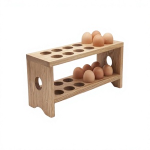 Bulk Wooden Eggs Rack Tray With 2 Tiers Home And Restaurant Kitchen Tableware Egg Tray At Reasonable Prices - Product Image 1