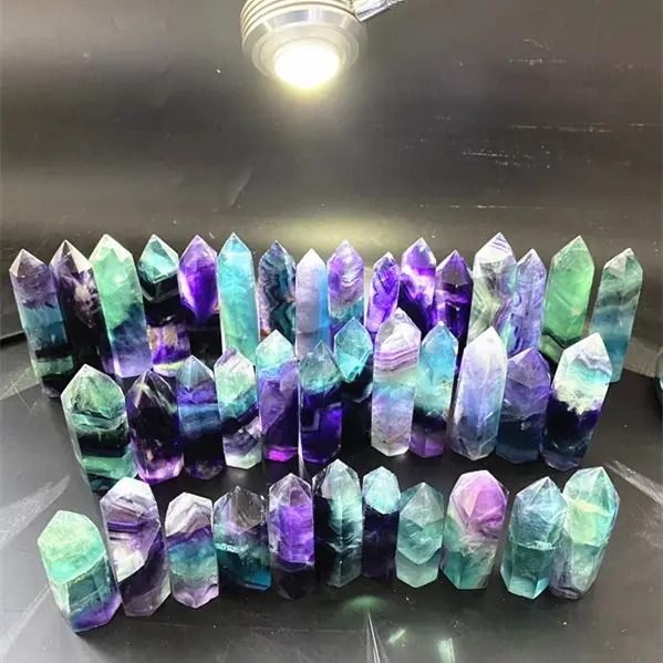 Wholesale High Quality Real Crystal Healing Stone Spiritual Products Rainbow Fluorite Tower For Decoration