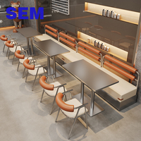 Ensemble de canapé et de chaises de salle à manger en acier inoxydable moderne SEM pour restaurant occidental et cantine d'hôtel
