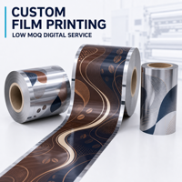 Service d'impression numérique personnalisée de films plastiques à faible MOQ pour rouleaux laminés BOPP VMPET PE pour café avec logo personnalisé