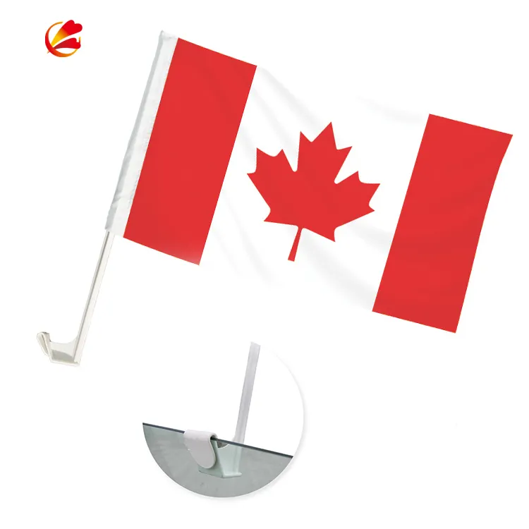 カスタムデジタル印刷ポリエステル車カナダ国旗