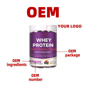 Wei-Eiwit Gummies Met Creatine Monohydraat Collageen 0 Suiker <span class=keywords><strong>Pure</strong></span> Proteïne Bron Spiergummies - Product Image 2