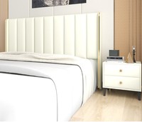 Lit double Queen Size en bois, design moderne capitonné, luxe léger, avec grande tête de lit, dernier modèle