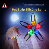 Nuit Chien Marche Lumière Anti-Collision LED Pendentif Lumineux Teddy Anti-Perdu Collier Lumineux Silicone Collier Dog Tag Solide