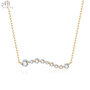 Popular Wholesale Modern Ladies Jewelry Daily Wearing Handmade Natural Diamond 18K <b>Solid</b> Yellow <b>Gold</b> Necklace <b>Pendant</b> For Women - Product Image 1
