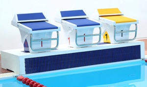 Bloque de salida profesional para <span class=keywords><strong>piscinas</strong></span> de competición con plataforma antideslizante de FRP con arena de cuarzo y base de acero inoxidable - Product Image 6