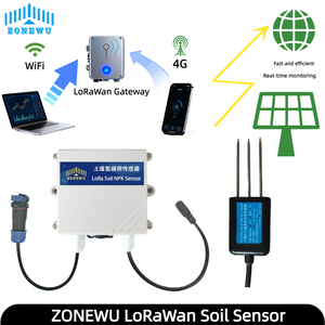 Портативный дисплей ZONEWU LoRaWAN для мониторинга в сельском хозяйстве: интегрированный тестер питательных веществ, датчик EC/питательности почвы NPK для ирригации с регистратором данных - Product Image 4