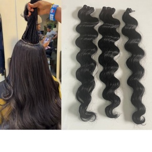 Extensions de cheveux Body Wave en vrac 24" 450G de haute qualité pour style <span class=keywords><strong>hybride</strong></span> à coudre, trame de cheveux premium et lot de mèches Boho Body Wave - Product Image 1