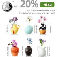 Mini vase en céramique pour réfrigérateur, autocollant décoratif mignon pour réfrigérateur avec porte-fleurs, ornement créatif pour la décoration de la maison