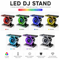 Table de DJ incurvée à LED, console de contrôle de luxe en acier inoxydable, support miroir infini RGB pour hôtel, club, fête, pub