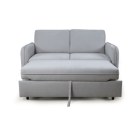 Canapé-lit convertible 2 places en tissu gris clair pour salon, chambre, appartement, meubles de maison