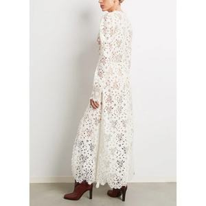 Wholesale High Quality Hollow Out Knit <b>Dress</b> Long Sleeved Slit <b>Lace</b> <b>See</b>-<b>through</b> Long Skirt. - Product Image 3