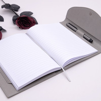 Vente chaude A5 Business Notebook Set avec couverture en cuir Portable et fermeture à bouton Plus Notepad Dairy Journal Notebook