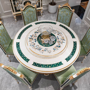 Mesa de comedor Yue Zhang JEELIAN con incrustaciones de concha francesa de lujo, mesa redonda de madera maciza de 1,5 m, tocadiscos, muebles antiguos europeos para el hogar - Product Image 2