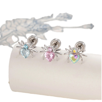 Boucles d'oreilles clous en acier titane plaqué argent avec zircon cubique, empilables, bijoux de piercing exquis pour oreilles sensibles, mariage