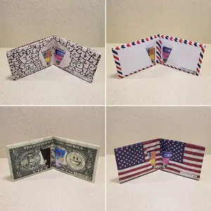 Custom Printed Stitched Men's 1075D Gifts Billfold Recycled Fabric Minimalist 1070d Tyvek Paper Mighty Money Wallet Designs