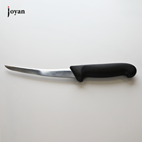 Couteau à désosser incurvé de 6 pouces en acier inoxydable avec manche antidérapant en PP, couteau de boucher pour désosser et écorcher la viande, idéal pour boucherie et abattoir