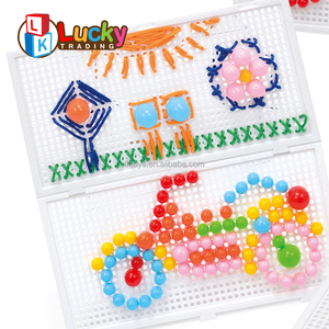 Lucky Toys Nouveaux Jouets Classique Creatifve Art Enfants Puzzle Pegboard <span class=keywords><strong>Champignon</strong></span> Ongles Peg Jouets pour Fille Et Garçons - Product Image 4
