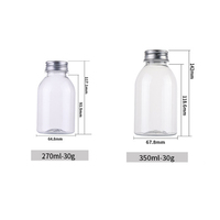 Bouteilles de jus transparentes en PET de qualité alimentaire pour l'extraction à froid, emballages jetables pour boissons, bouteilles de thé au lait en plastique