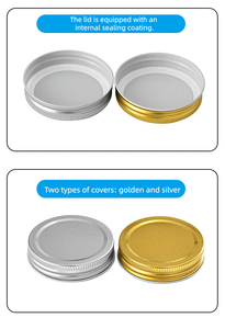 Pot <span class=keywords><strong>de</strong></span> conservation en verre transparent <span class=keywords><strong>de</strong></span> <span class=keywords><strong>luxe</strong></span> 250ML 500ML 750ML pour miel, confiture, pâte <span class=keywords><strong>de</strong></span> nid d'oiseau, sauce chili, épices, avec couvercles à vis - Product Image 3