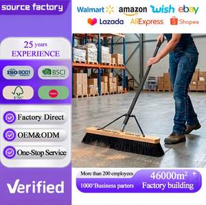 Промышленная метла для уборки полов с длинной ручкой, 18, 24 и 30 дюймов, с щетиной FET, для интенсивного использования - Product Image 3